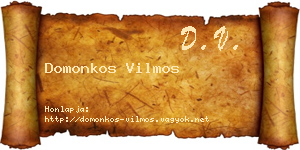 Domonkos Vilmos névjegykártya